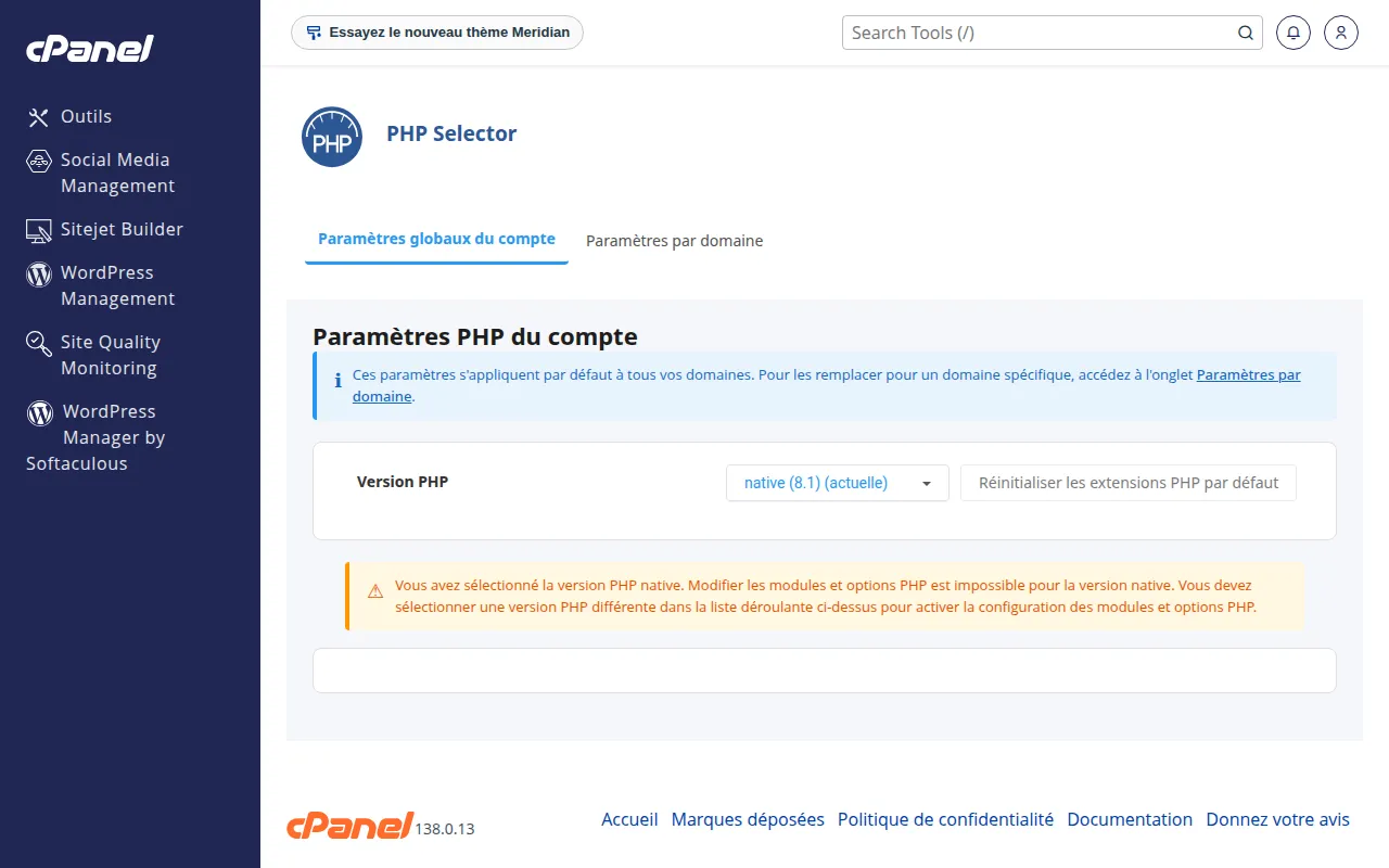 Choisir sa version de PHP